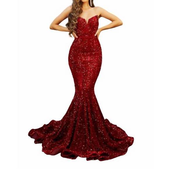 NEW PORTIA&SCARLETT mermaid prom dress in red